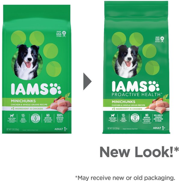 Show full view: Iams Proactive Health Minichunks with Real Chicken & Whole Grains Dry Dog Food, 7-lb bag slide 4 of 11