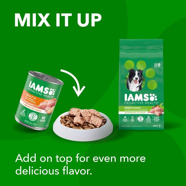 Show full view: Iams Proactive Health Minichunks with Real Chicken & Whole Grains Dry Dog Food, 7-lb bag slide 10 of 11