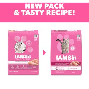 Iams Proactive Health Sensitive Digestion & Skin Turkey Dry Cat Food, 13-lb bag