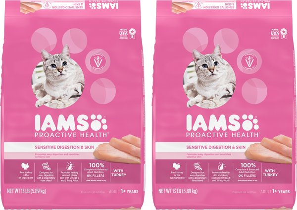 Iams Proactive Health Sensitive Digestion & Skin Formula 6 Lb. Turkey Flavor Adult Cat Food Iams Proactive Health Sensitive Digestion & Skin Formula 6 Lb. Turkey Flavor Adult Cat Food