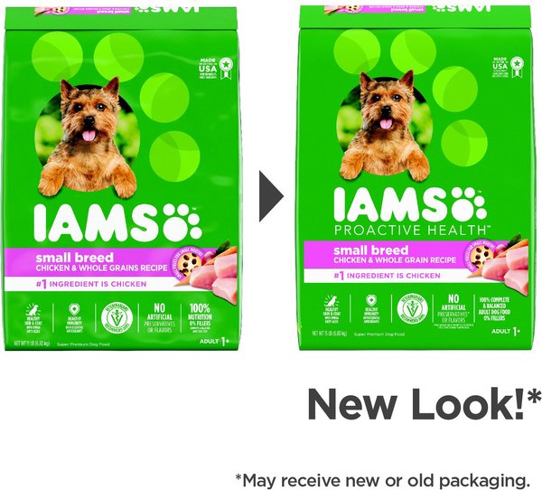 Show full view: Iams Proactive Health Small Breed Adult with Real Chicken Dry Dog Food, 15-lb bag slide 4 of 11