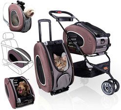 Ibiyaya 5-in-1 Combo EVA Airline-Approved Dog & Cat Carrier & Stroller, Brown
