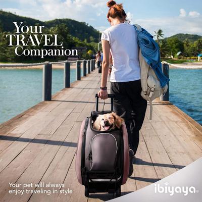 Show full view: Ibiyaya 5-in-1 Combo EVA Airline-Approved Dog & Cat Carrier & Stroller, Brown slide 5 of 9