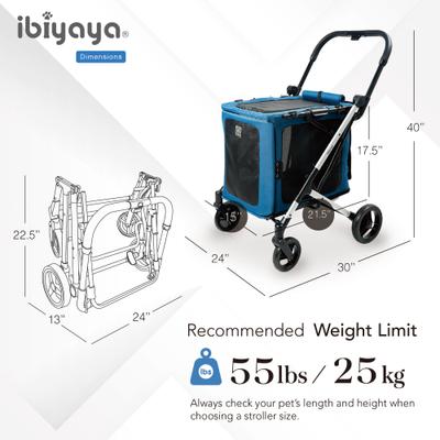 Show full view: Ibiyaya BigBuddy Pet Stroller & Crate, Crystal Teal slide 6 of 8