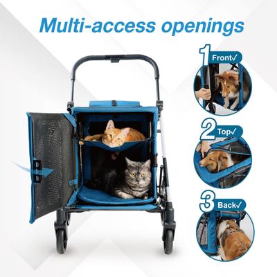 Show full view: Ibiyaya BigBuddy Pet Stroller & Crate, Crystal Teal slide 4 of 8