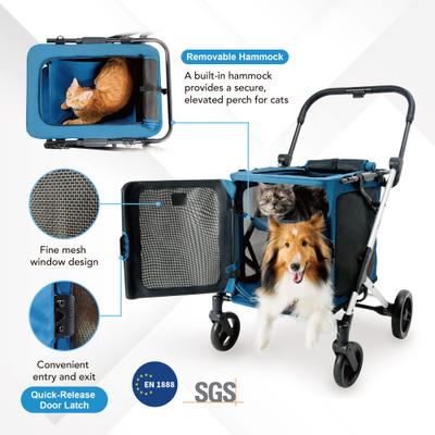 Show full view: Ibiyaya BigBuddy Pet Stroller & Crate, Crystal Teal slide 3 of 8