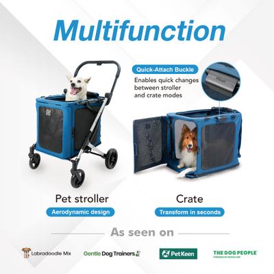 Show full view: Ibiyaya BigBuddy Pet Stroller & Crate, Crystal Teal slide 2 of 8