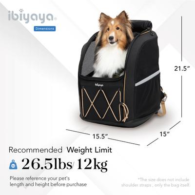Show full view: Ibiyaya Champion Large Backpack Dog Carrier, Jet Black slide 6 of 9