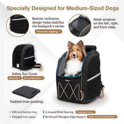 Show full view: Ibiyaya Champion Large Backpack Dog Carrier, Jet Black slide 4 of 9