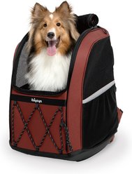 Ibiyaya Champion Large Backpack Dog Carrier, Maroon