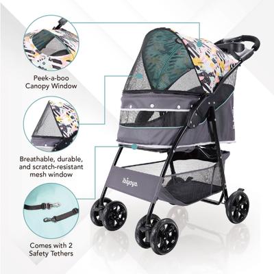 Show full view: Ibiyaya Cloud 9 Dog & Cat Pet Stroller, Mint Green, Small slide 2 of 8