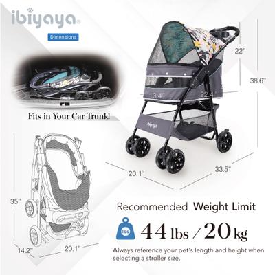 Show full view: Ibiyaya Cloud 9 Dog & Cat Pet Stroller, Mint Green, Small slide 5 of 8