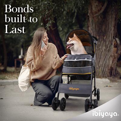 Show full view: Ibiyaya Cloud 9 Dog & Cat Pet Stroller, Mustard Yellow, Small slide 6 of 8