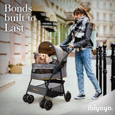 Show full view: Ibiyaya Cloud 9 Dog & Cat Pet Stroller, Mustard Yellow, Small slide 7 of 8