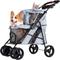 Show in main carousel: Ibiyaya Double Decker Bus Dog & Cat Stroller, Silver/Gray slide 1 of 9
