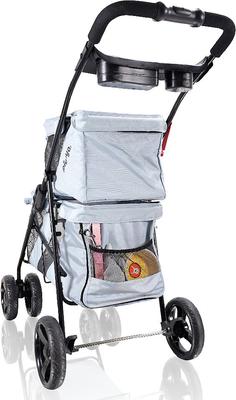 Show full view: Ibiyaya Double Decker Bus Dog & Cat Stroller, Silver/Gray slide 4 of 9