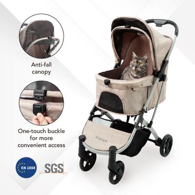 Show full view: Ibiyaya Evolution Speedy Fold Buggy Dog & Cat Stroller, Oatmeal Tan slide 5 of 11