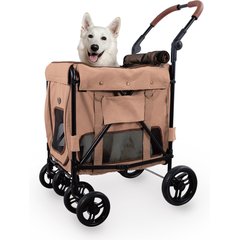 Ibiyaya Gentle Giant Pet Wagon Cat & Dog Stroller, Dirty Peach, Large