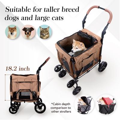 Show full view: Ibiyaya Gentle Giant Pet Wagon Cat & Dog Stroller, Dirty Peach, Large slide 2 of 7