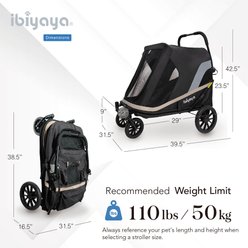 Ibiyaya Grand Cruiser Large Dog Stroller, Black slide 2 of 7