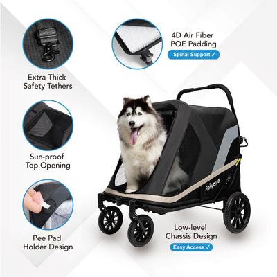 Show full view: Ibiyaya Grand Cruiser Large Dog Stroller, Black slide 3 of 9