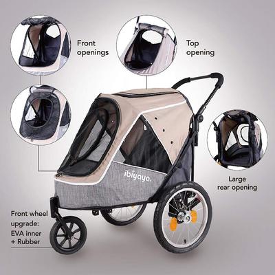 Show full view: Ibiyaya Happy Dog & Cat Stroller, Medium, Latte slide 2 of 8