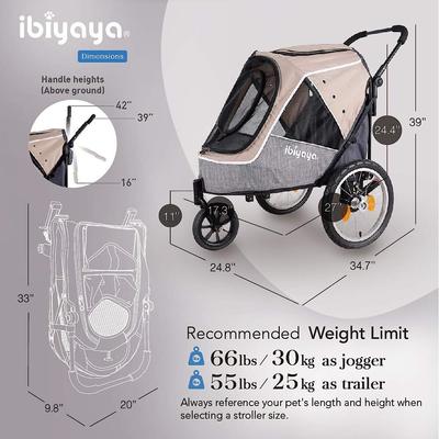 Show full view: Ibiyaya Happy Dog & Cat Stroller, Medium, Latte slide 4 of 8