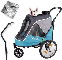 Ibiyaya Happy Dog & Cat Stroller, Medium, Ocean Blue