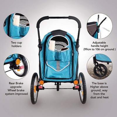 Show full view: Ibiyaya Happy Dog & Cat Stroller, Medium, Ocean Blue slide 4 of 9