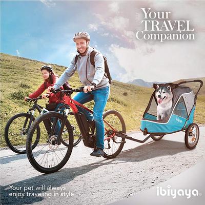 Show full view: Ibiyaya Happy Dog & Cat Stroller, Medium, Ocean Blue slide 7 of 9