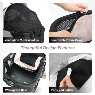 Show full view: Ibiyaya InstaCollapse Detachable Dog & Cat Stroller, Taupe slide 5 of 9