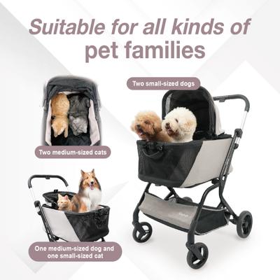 Show full view: Ibiyaya InstaCollapse Detachable Dog & Cat Stroller, Taupe slide 3 of 9