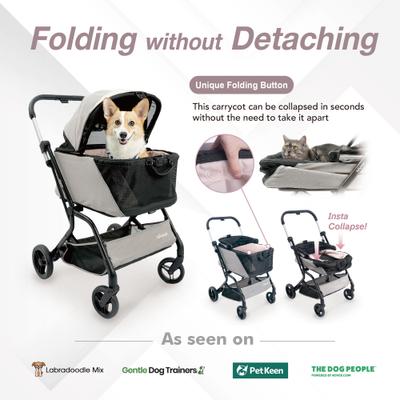 Show full view: Ibiyaya InstaCollapse Detachable Dog & Cat Stroller, Taupe slide 2 of 9