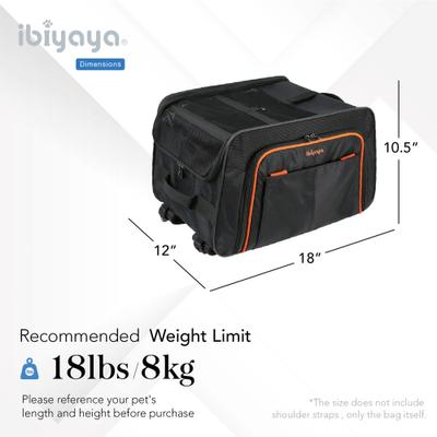 Show full view: Ibiyaya JetPaw Expandable In-Cabin Backpack Dog Carrier, Obsidian Orange slide 6 of 9
