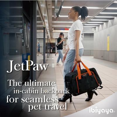 Show full view: Ibiyaya JetPaw Expandable In-Cabin Backpack Dog Carrier, Obsidian Orange slide 7 of 9