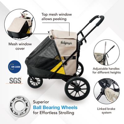 Show full view: Ibiyaya Minika 3-in-1 Dog & Cat Stroller System, Arizona Tan slide 4 of 11