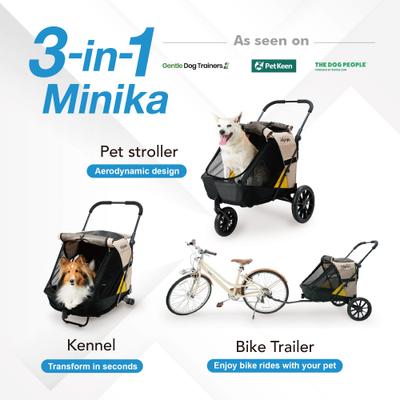 Show full view: Ibiyaya Minika 3-in-1 Dog & Cat Stroller System, Arizona Tan slide 3 of 11