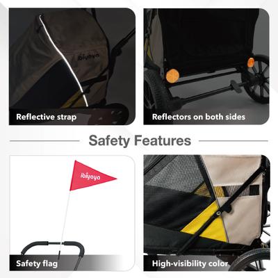 Show full view: Ibiyaya Minika 3-in-1 Dog & Cat Stroller System, Arizona Tan slide 6 of 11