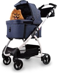 Ibiyaya New CLEO Travel System Cat & Dog Stroller, Medium, Blue Jeans