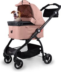 Ibiyaya New CLEO Travel System Cat & Dog Stroller, Medium, Coral Pink
