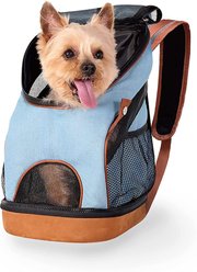Ibiyaya New Denim Fun Lightweight Pet Backpack Cat & Dog Carrier, Denim, Small