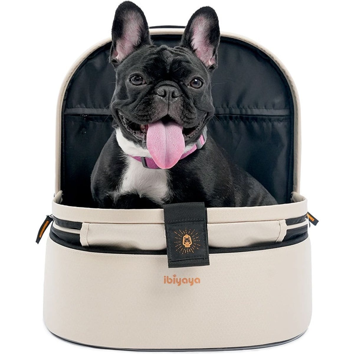 Ibiyaya Panorama Zipper-Free Small Pet Travel Carrier, Buttermilk