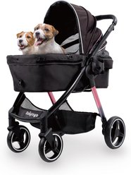Ibiyaya Retro Luxe Cat & Dog Stroller, Large, Black