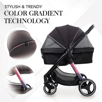 Show full view: Ibiyaya Retro Luxe Cat & Dog Stroller, Large, Black slide 5 of 11