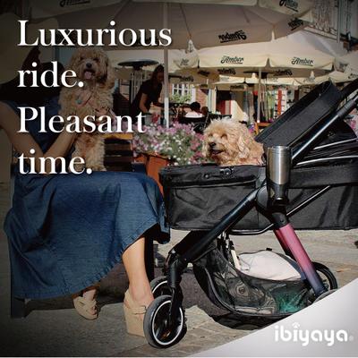 Show full view: Ibiyaya Retro Luxe Cat & Dog Stroller, Large, Black slide 8 of 11