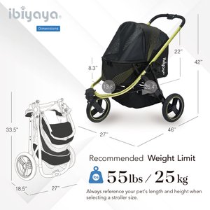 Ibiyaya The Beast Dog Jogging Stroller, Jet Black