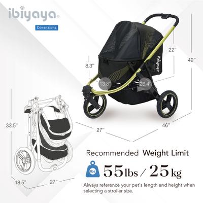 Show full view: Ibiyaya The Beast Dog Jogging Stroller, Jet Black slide 6 of 9