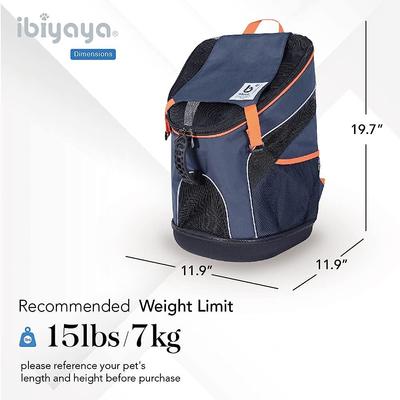 Show full view: Ibiyaya Ultralight Pro Backpack Dog & Cat Carrier, Small, Navy Blue slide 3 of 9