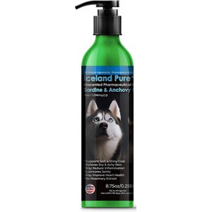 Iceland Pure Pet Products Unscented Pharmaceutical Grade Sardine & Anchovy Oil Liquid Dog & Cat Supplement, 8.75-fl oz bottle