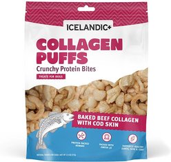 Icelandic+ Beef Collagen & Fish Puffs Bites Dehydrated Dog Treats, 2.5-oz bag